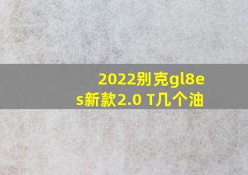 2022别克gl8es新款2.0 T几个油